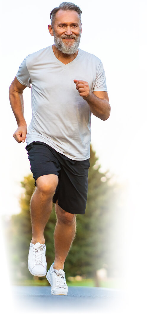 Active man free of joint pain